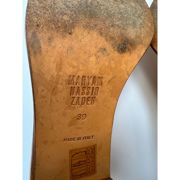 Maryam Nassir Zadeh Nora Patent Leather Retro Orange Cream Loafers Heels Sz 39 - Picture 6 of 16